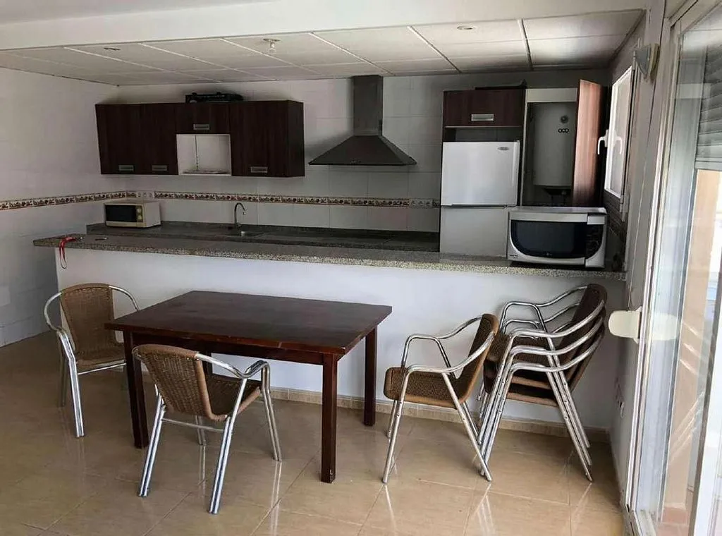 Kitchen - Apartment with Sea View in Cala de Bou