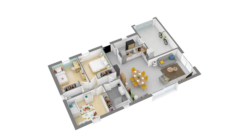 Plaan - New 4-Piece House with Constructible Land in Menars