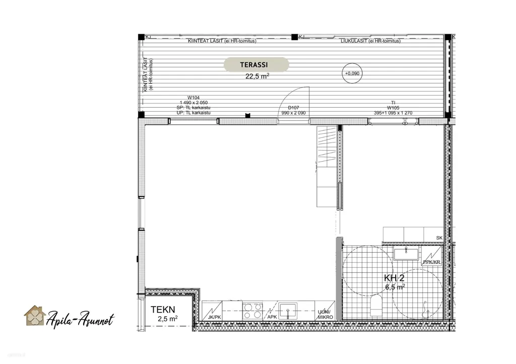 Plaan - Eco-Friendly Flat with Glassed Terrace in Lahti