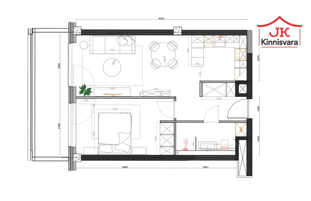 Plaan - Apartment with Balcony in Pärnu City Centre