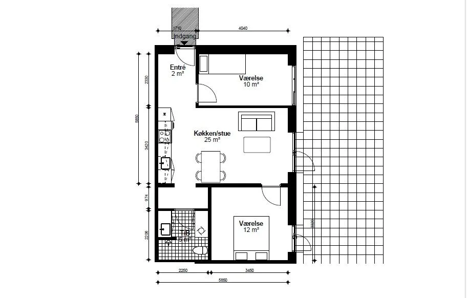 Plan - 3-Bedroom Flat with Balcony in Greve