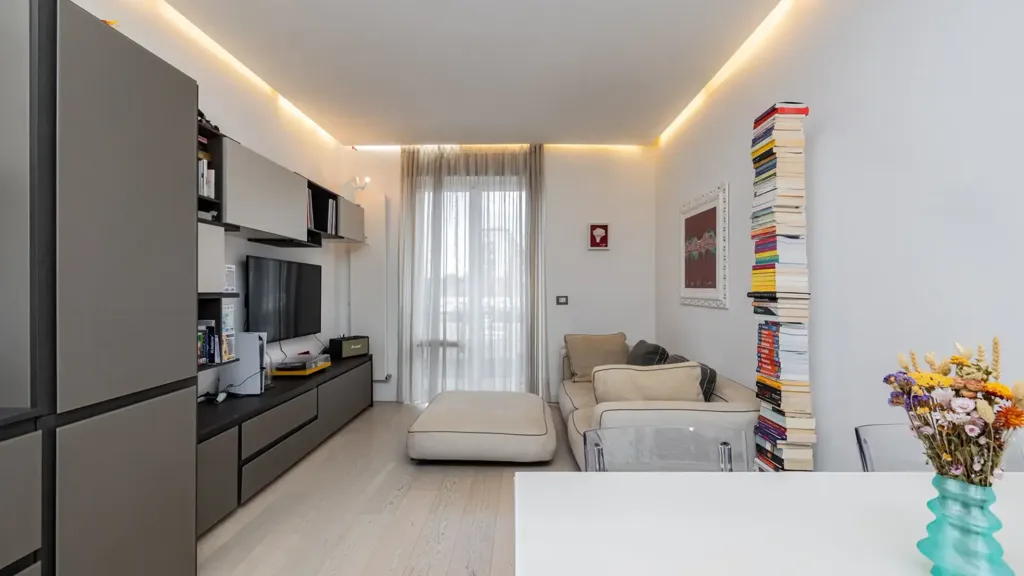 Living Room - Design Bilocale with Balcony in Milan