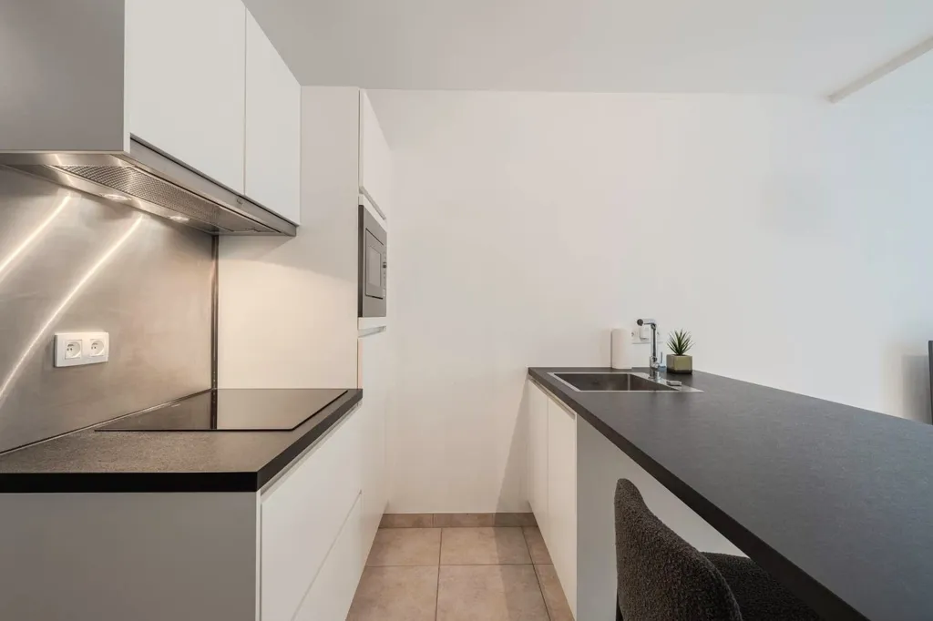 Cucina - Bright Studio with Terrace in Middelkerke