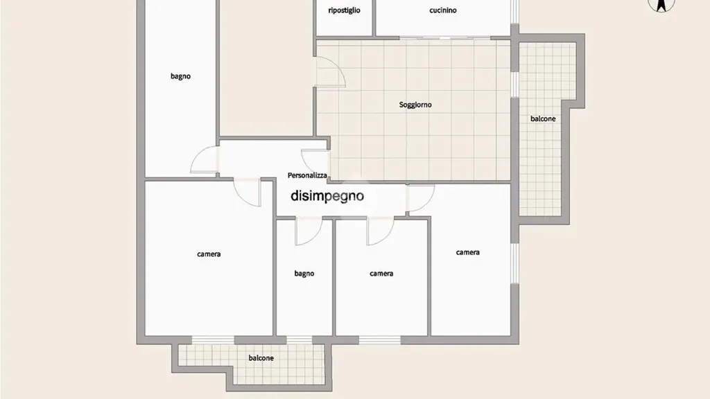 Planimetria - 4-Bedroom Apartment with Balcony in San Severo