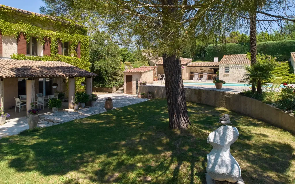 Aerial - Renaissance House with Pool in Manosque