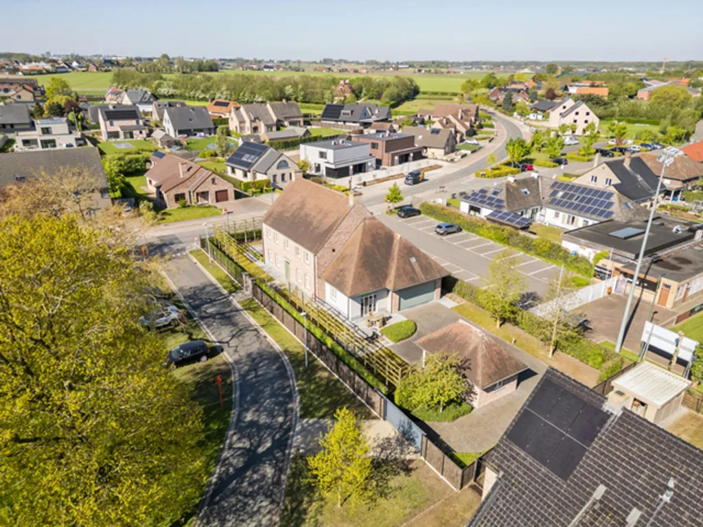 Aerial - Contemporary Villa with Terrace in Wingene