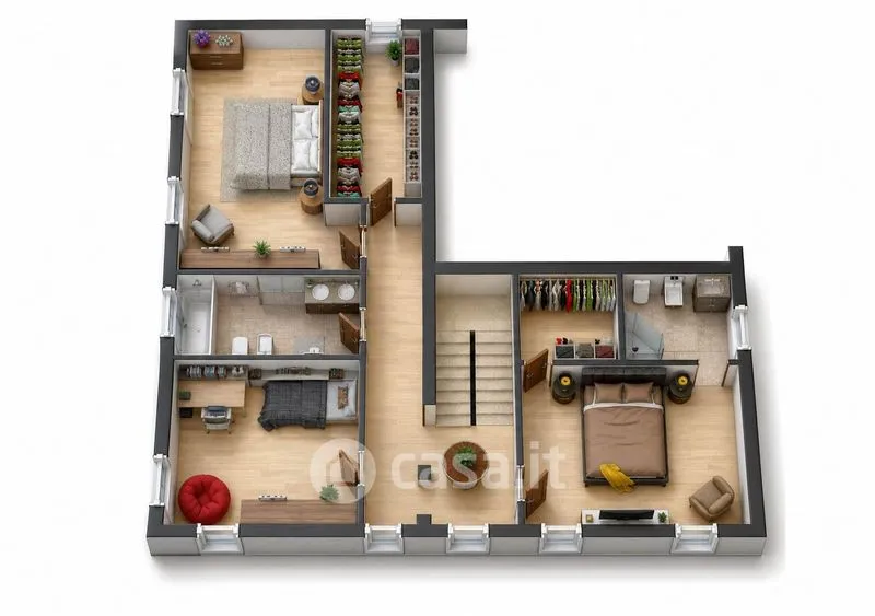 Plan - Modern Bifamily Villa with Garden in Cavezzo