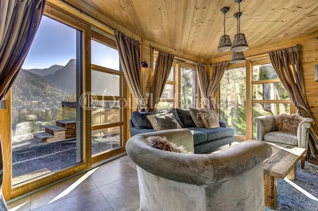 Séjour - Chalet Moderne avec Vue Panoramique à Morzine