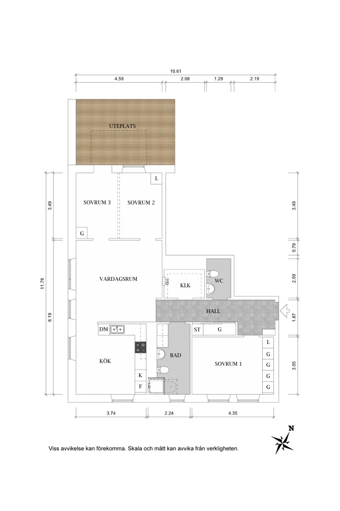 Plaan - Open-Plan Flat with Balcony in Central Kallhäll