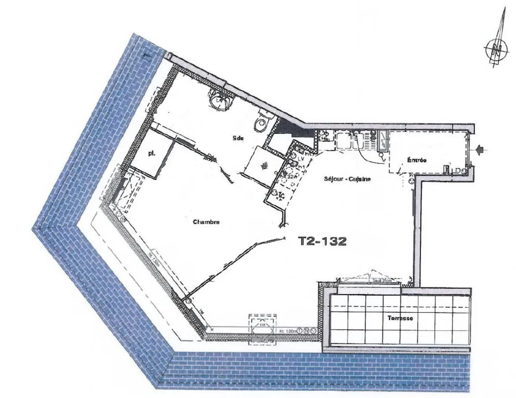 Planimetria - Apartment with South-Facing Terrace in Saint Sebastien