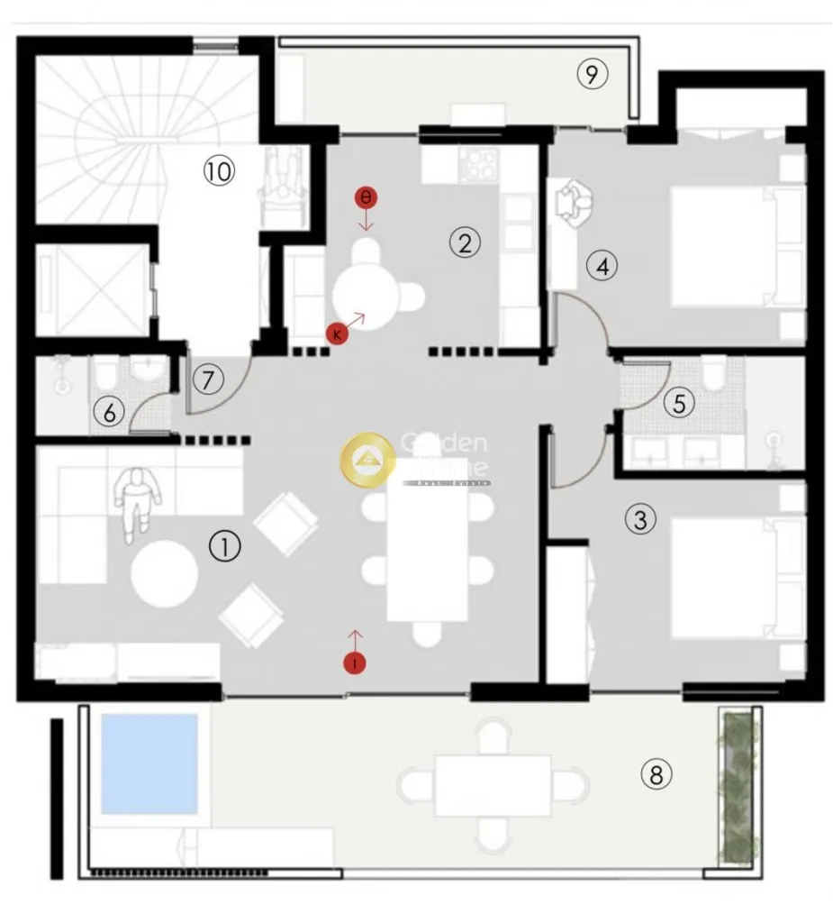 Plan - Apartment with Balcony in Keratsini - Amfiali