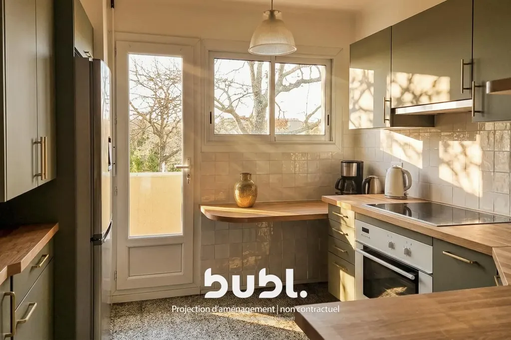 Kitchen - Bright Apartment with Balcony in Parc d'Hiver