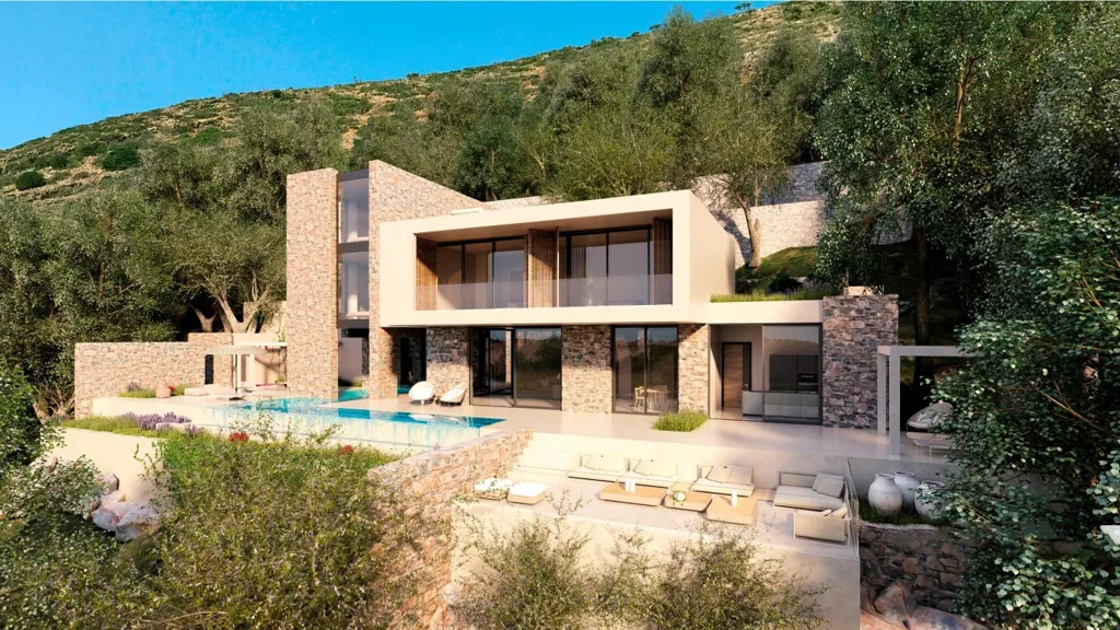 Piscine - Villa with Sea View in Elounda, Crete
