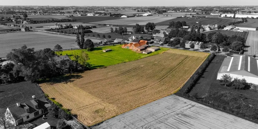Vue aérienne - Hoeve à Rénover avec Jardin à Kortemark