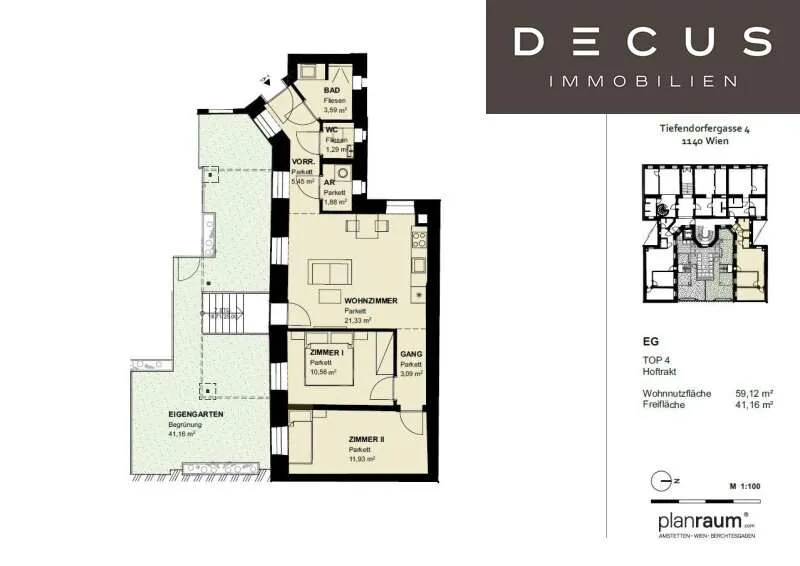 Plaan - Jugendstil Ground Floor Flat with Garden in Vienna