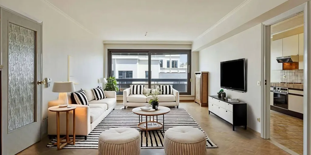 Séjour - Appartement Installe Prêt avec Terrasse à Roeselare