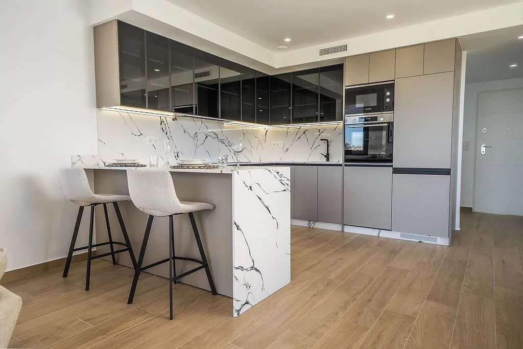 Köök - Modern Mediterranean Chalet with Golf Course View in Algorfa