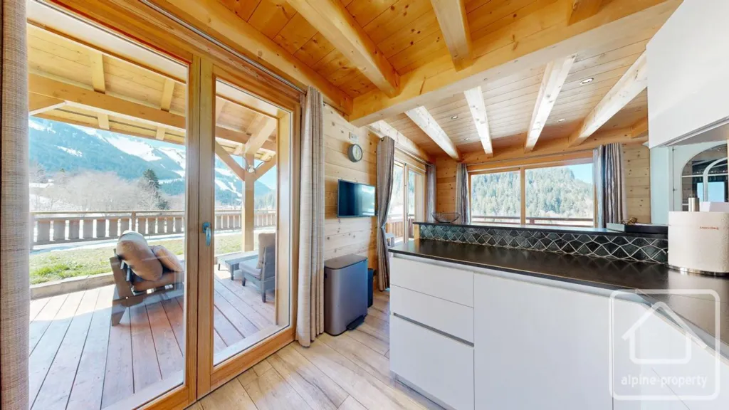 Köök - Contemporary Chalet with Jacuzzi in Châtel