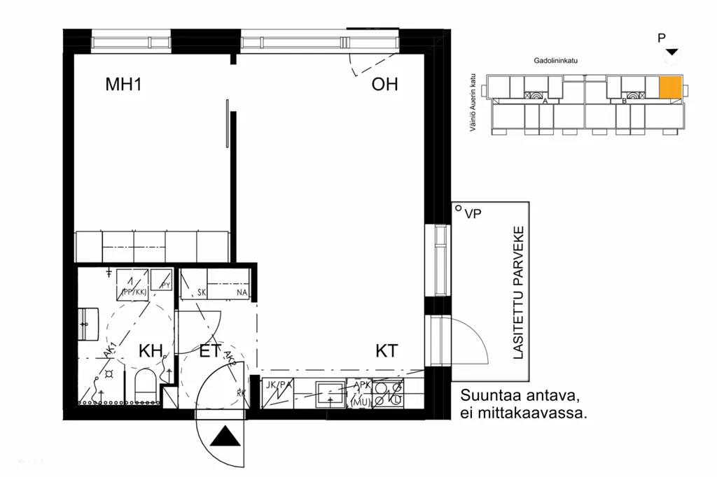 Plan - Bright Apartment with Balcony in Kumpula, Helsinki