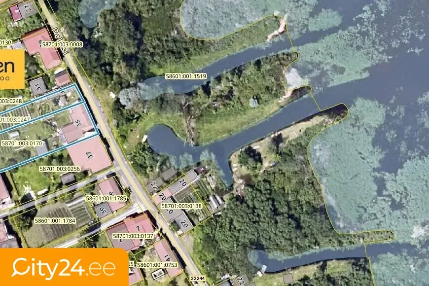 Aerial - Renovated House with Lake View in Kasepää