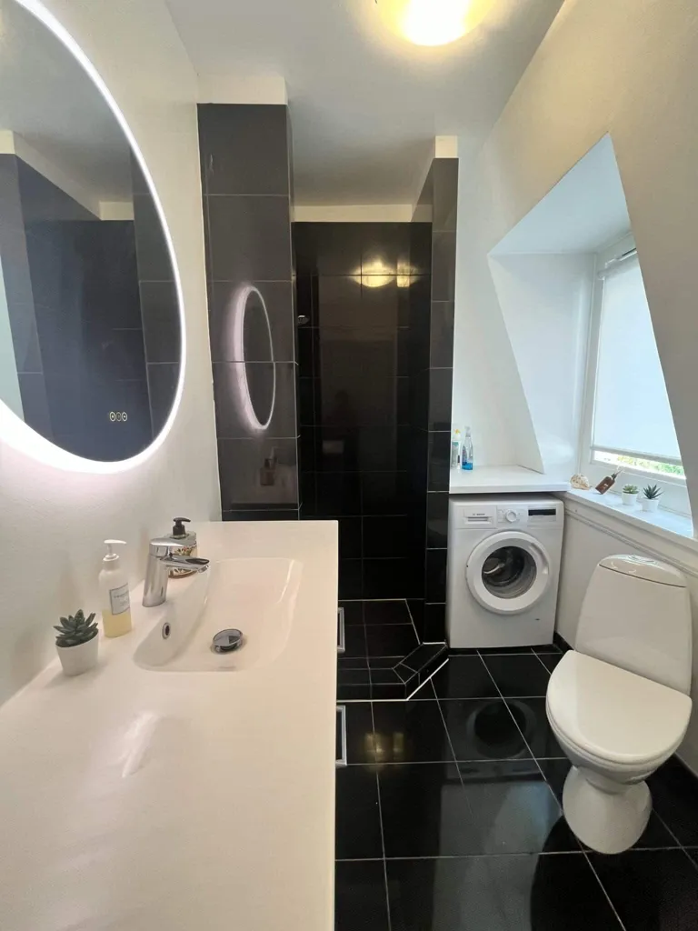 Salles de bain - Furnished Penthouse with Views in Gentofte