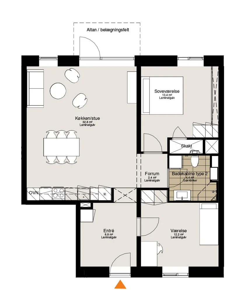 Planimetria - Bright Apartment with Balcony in Silkeborg