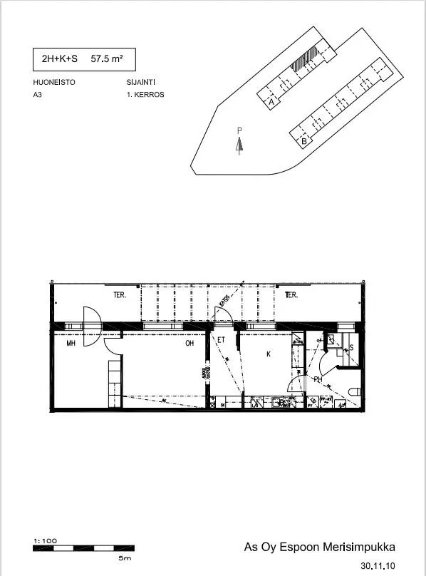 Planimetria - Duplex with Sauna in Saunalahti, Espoo