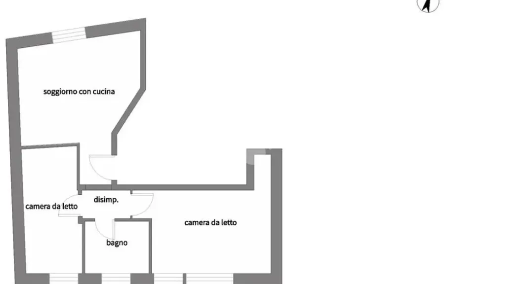 Plan - Rustic Trilocale with Parking in Monticello Brianza