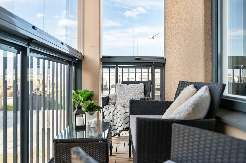 Balcony - Modern Flat with Glazed Balcony in Nyby