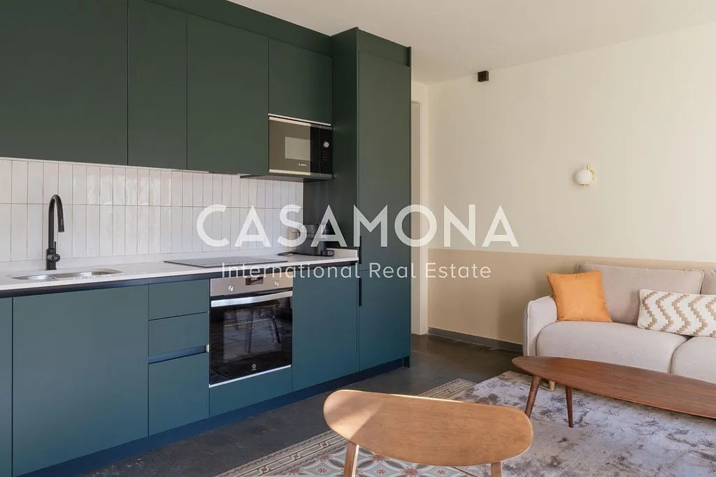 Köök - Modern Flat with Garden View in Eixample