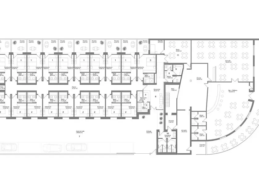 Floor Plan - Hotel with Bar-Restaurant near Corella Centre