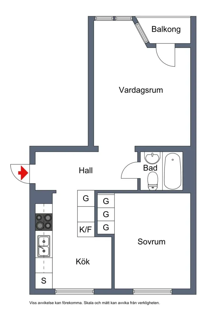 2-toaline korter asukohas Älmhults kommun