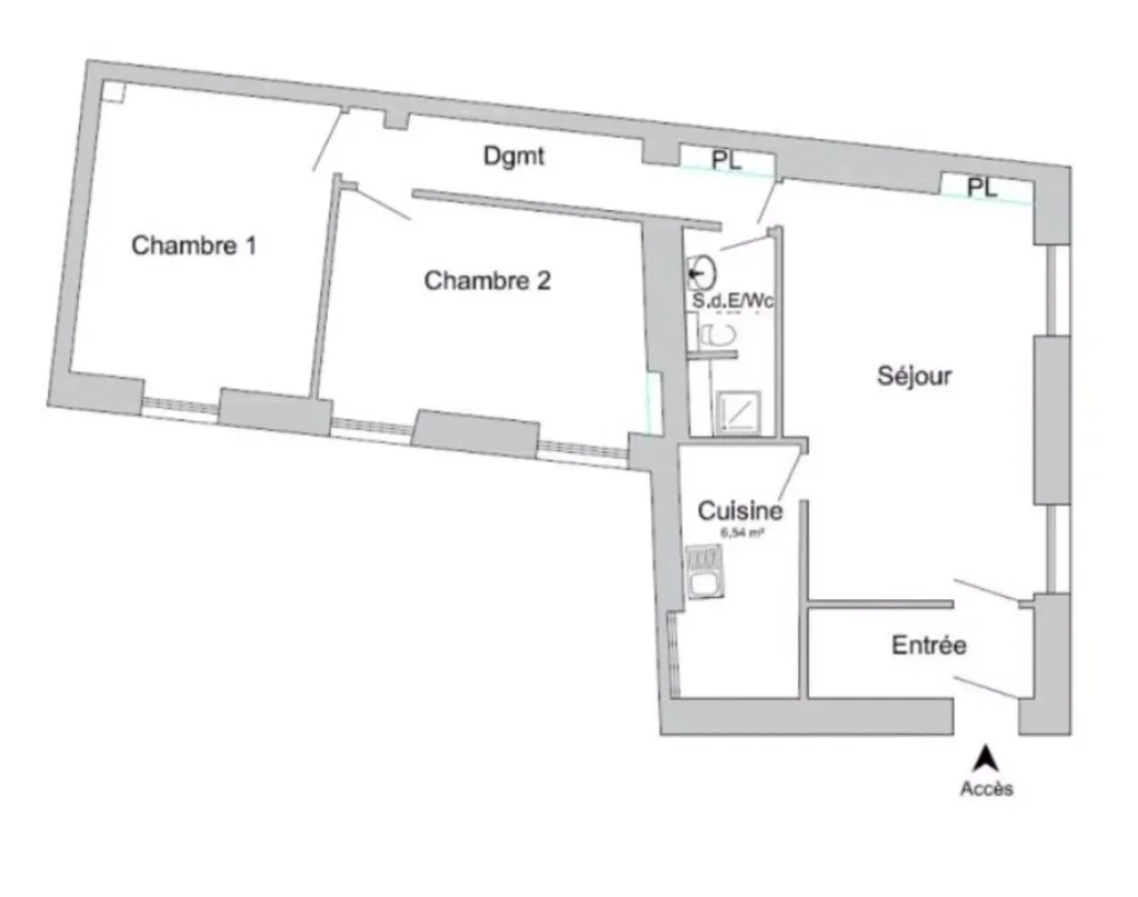 Floor Plan - Bright 3-Piece in Bourg-la-Reine