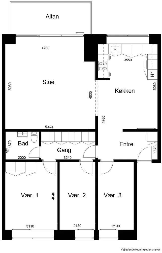 Plaan - Apartment with Balcony in Grenaa