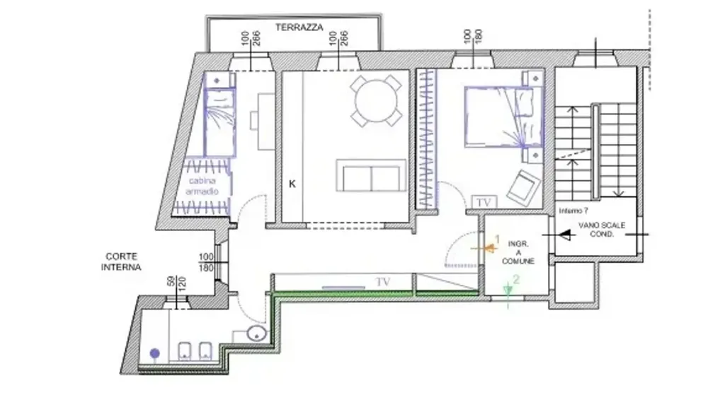 Plaan - Rustic Trilocale with Terrace in Florence