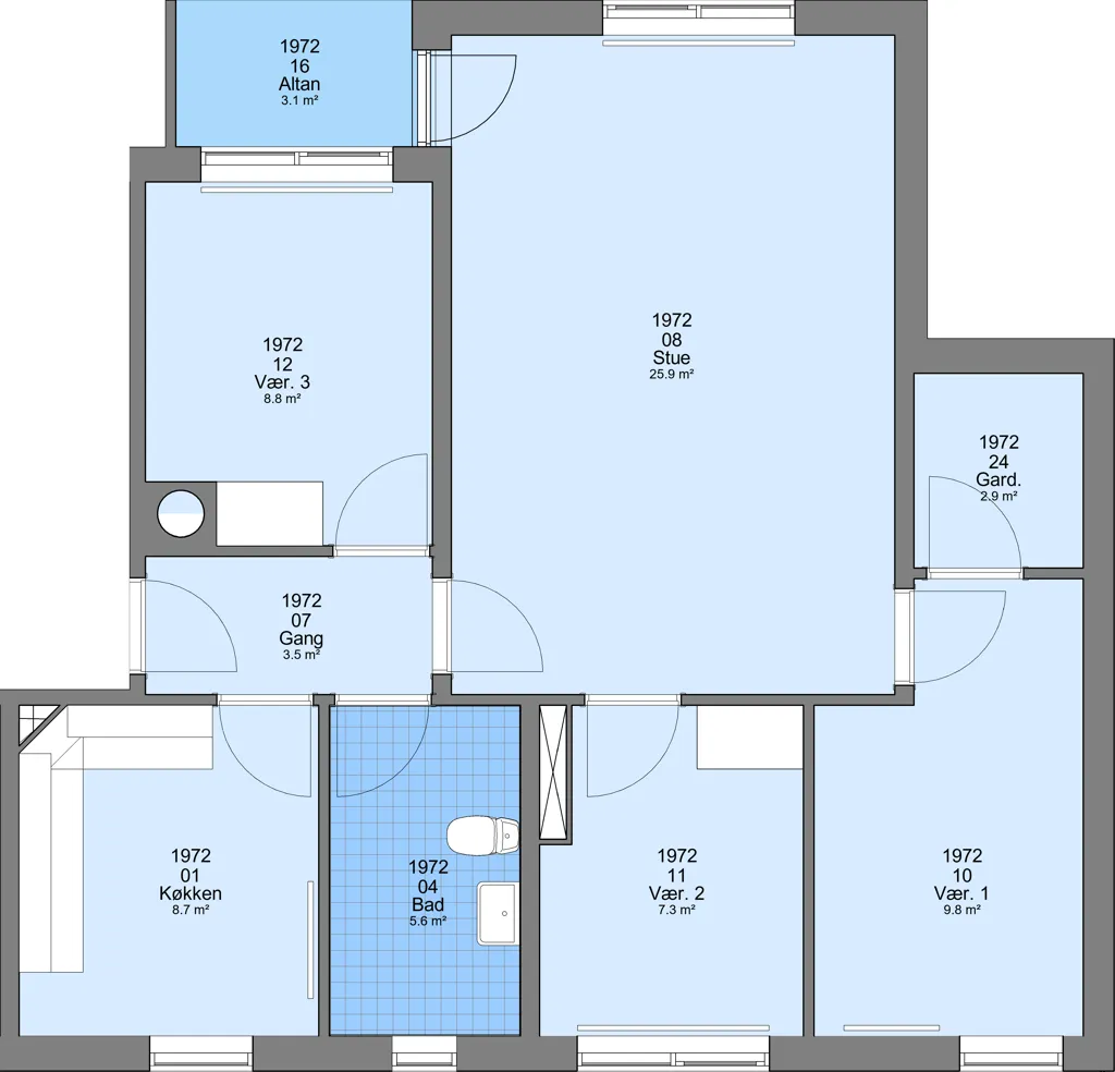 Plan - Four-Bedroom Flat with Terrace in Frederikshavn