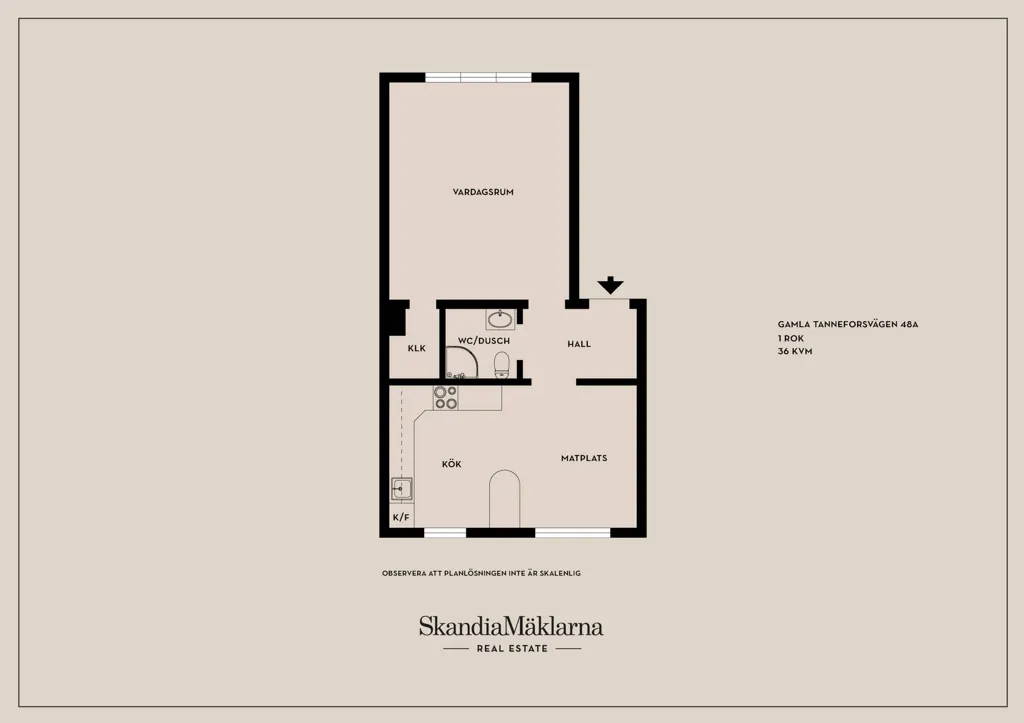 Plaan - Efficient One-Bedroom Apartment in Linköping