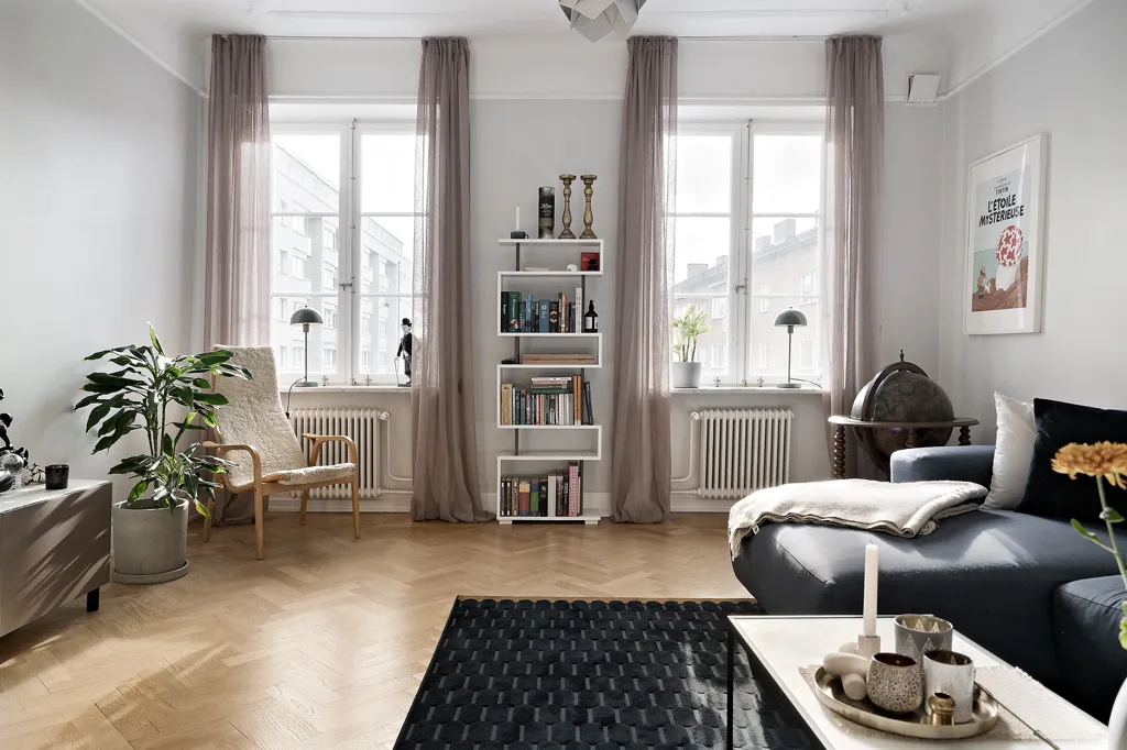Living Room - 1920s Character Flat with Courtyard Balcony in Ribersborg