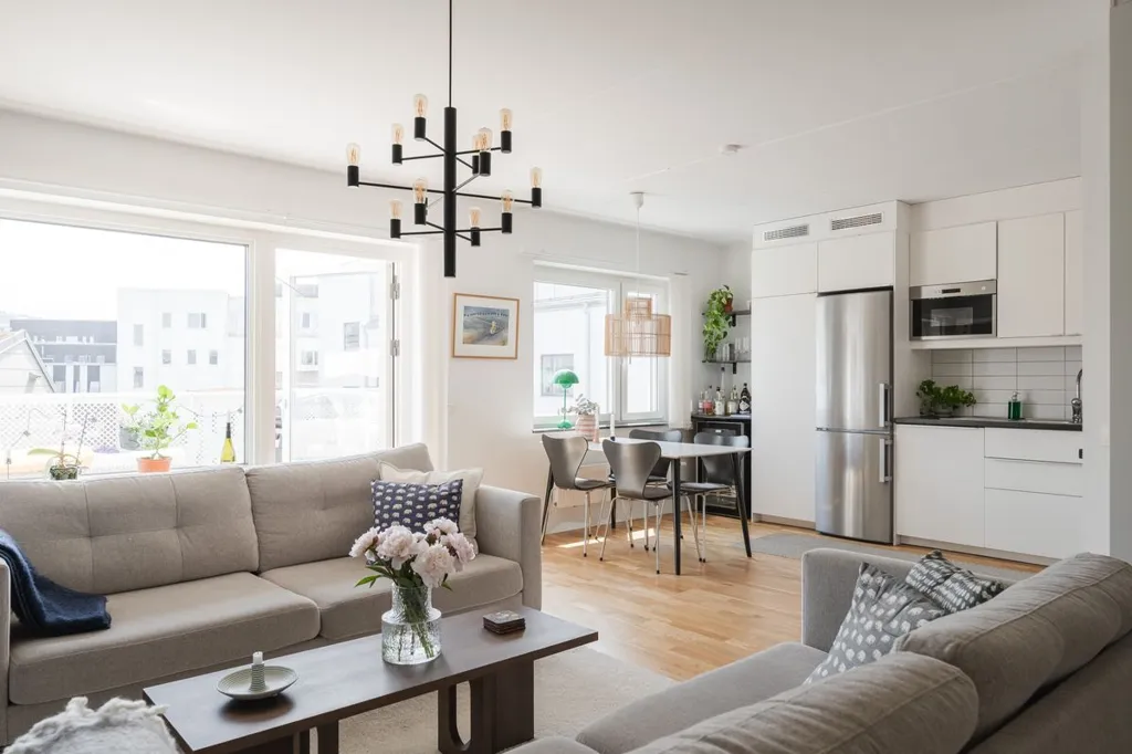 Living Room - Apartment with South-Facing Balcony in Västra Hamnen