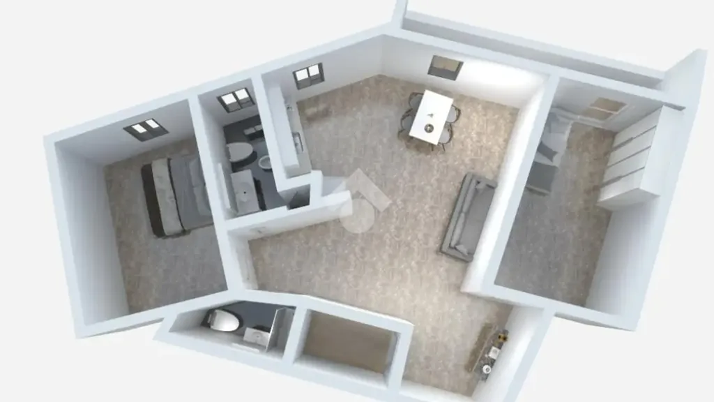 Plan - 3-Bedroom Apartment with Balcony in Rome