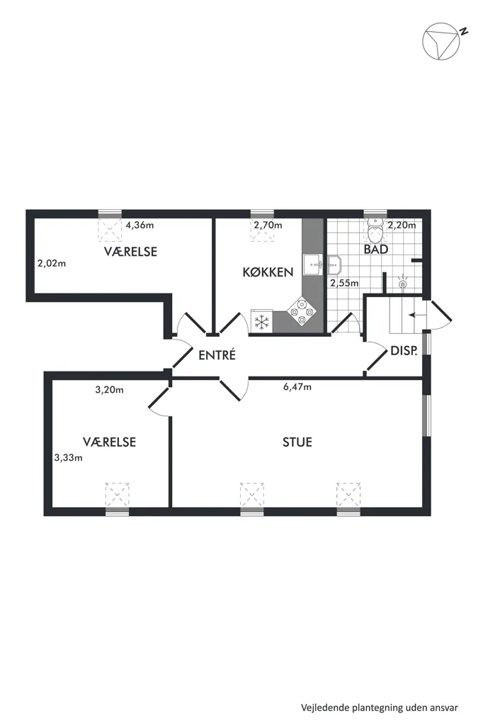 Plan - Appartement 3 pièces à Kolding