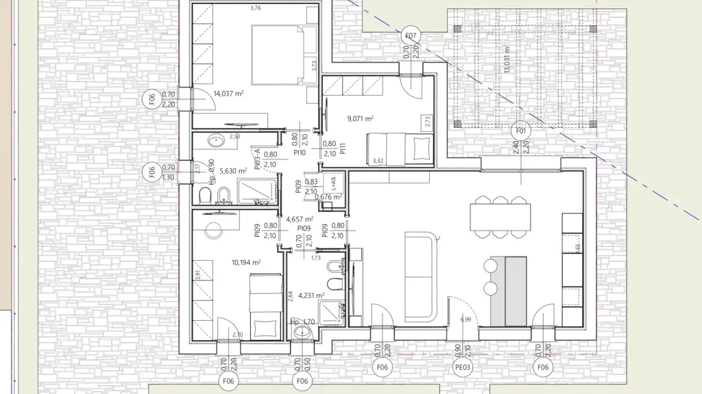 Plaan - Single-Storey Villa with Garden in Montirone