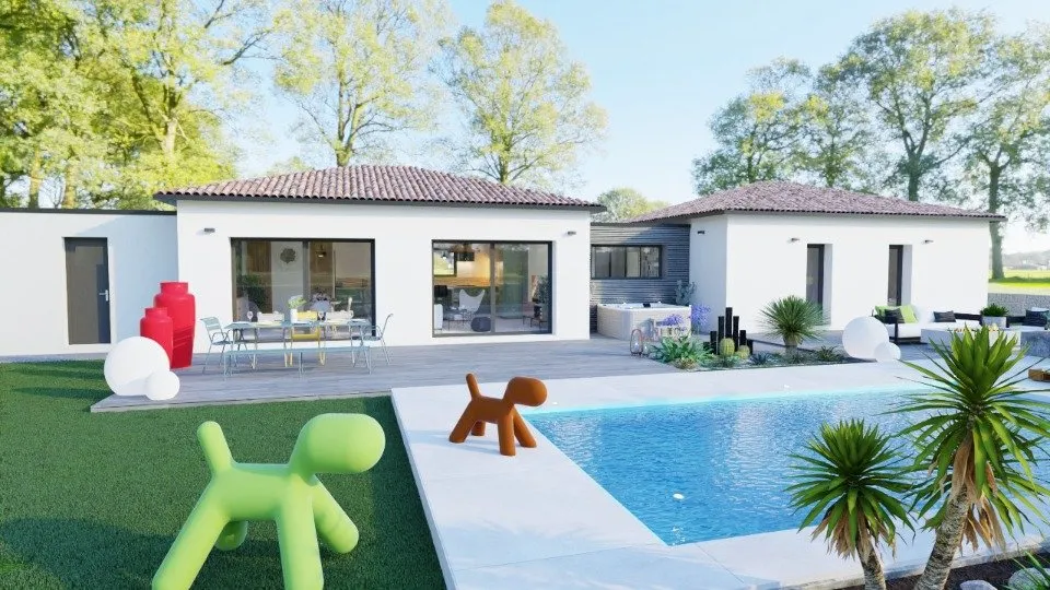 Contemporary Villa with Flat Roof in Jaujac