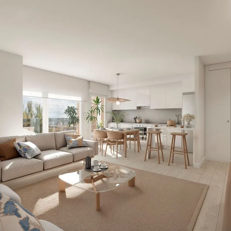 Living Room - New Flat with Pool in Gandía Marina