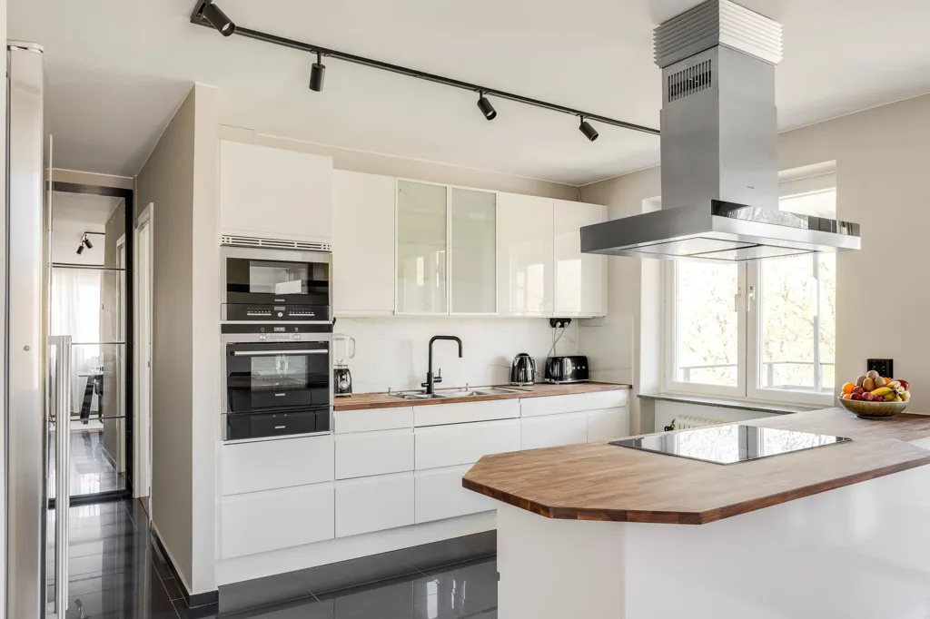 Kitchen - Corner Apartment with Park View in Norrköping