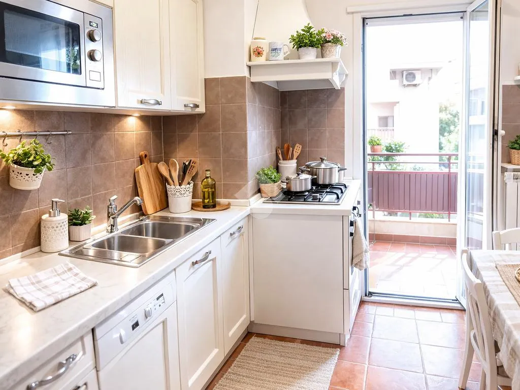 Köök - Apartment with Balcony in Ladispoli