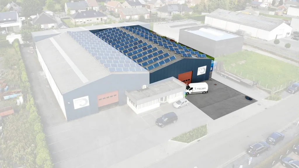 Vista aerea - Industrial Unit with Solar Panels in Meulebeke