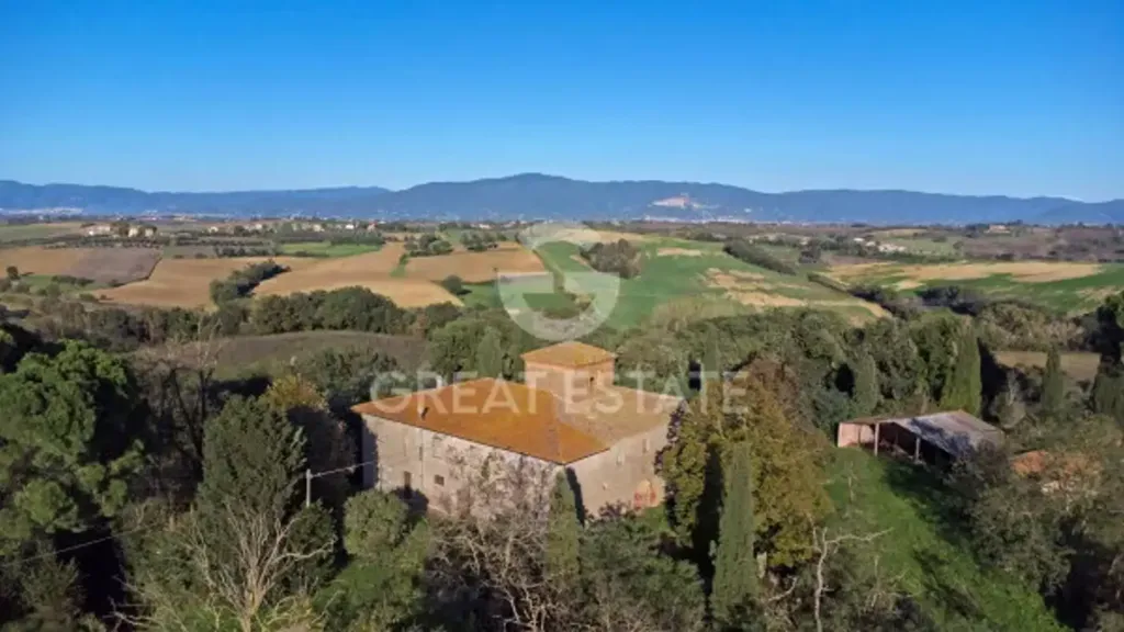 Vue aérienne - Ottocento Casale with Panoramic Views in Cortona