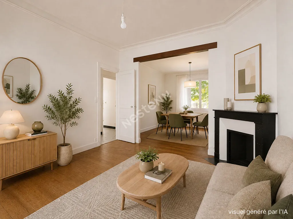 Living Room - 1930s House with Garden in Nantes