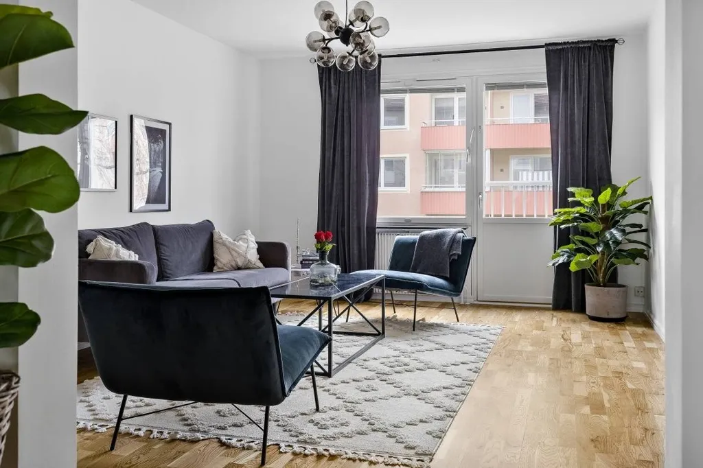 Séjour - Bright 3-Room Flat with Balcony in Barkarby